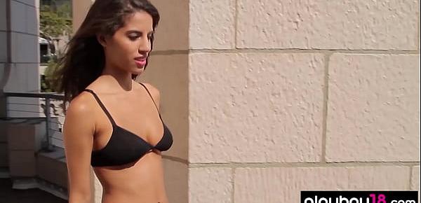  Slim latina beauty Sarah Marie exposes her nude body
